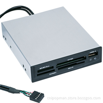 35-in-One Card Reader, With 2 LEDs and 1 USB Port